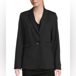 DKNY NWT Black Pinstripe One Button Blazer Size 6